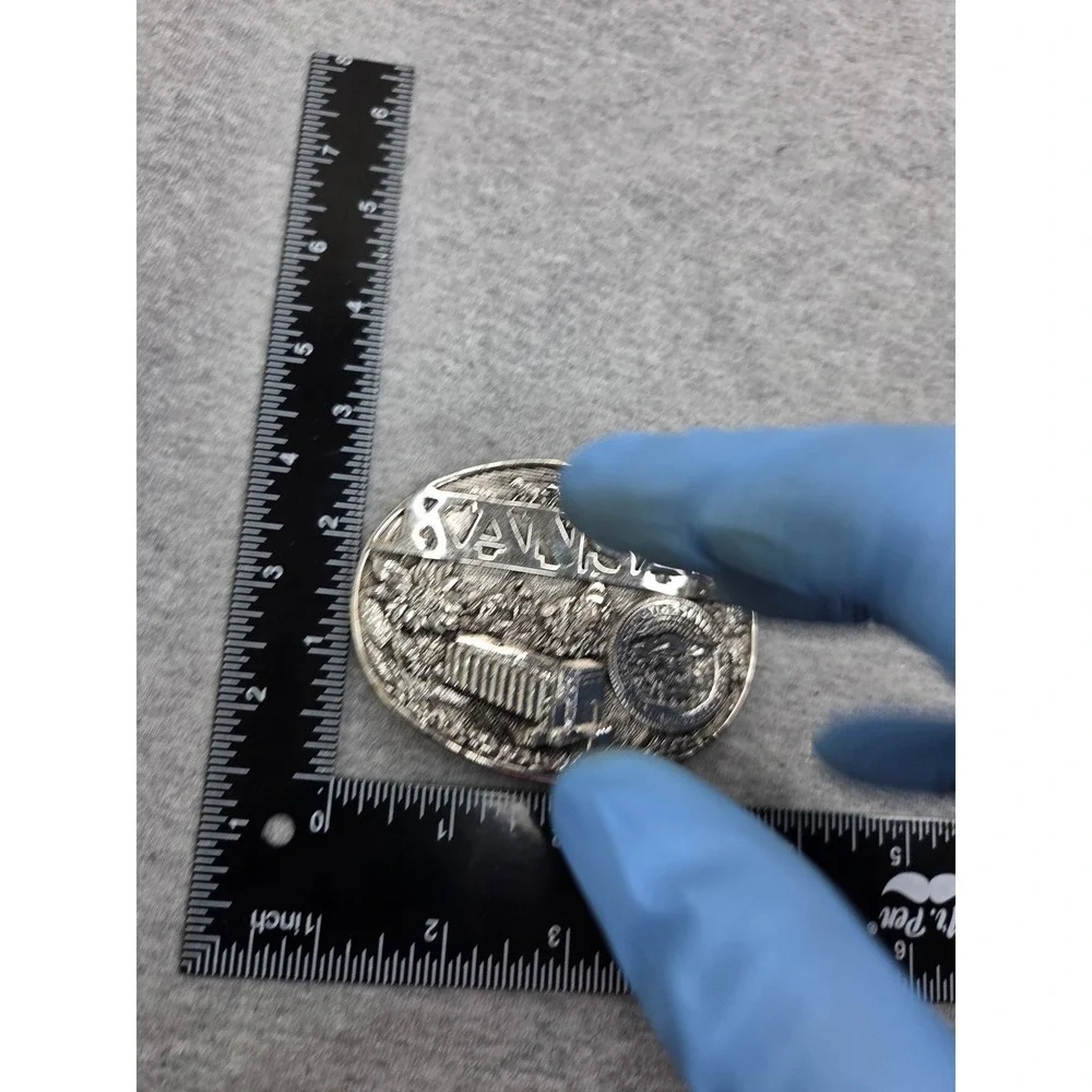 Vintage State of Kansas Seal Silver Plated Large Belt Buckle Award Design Medals
